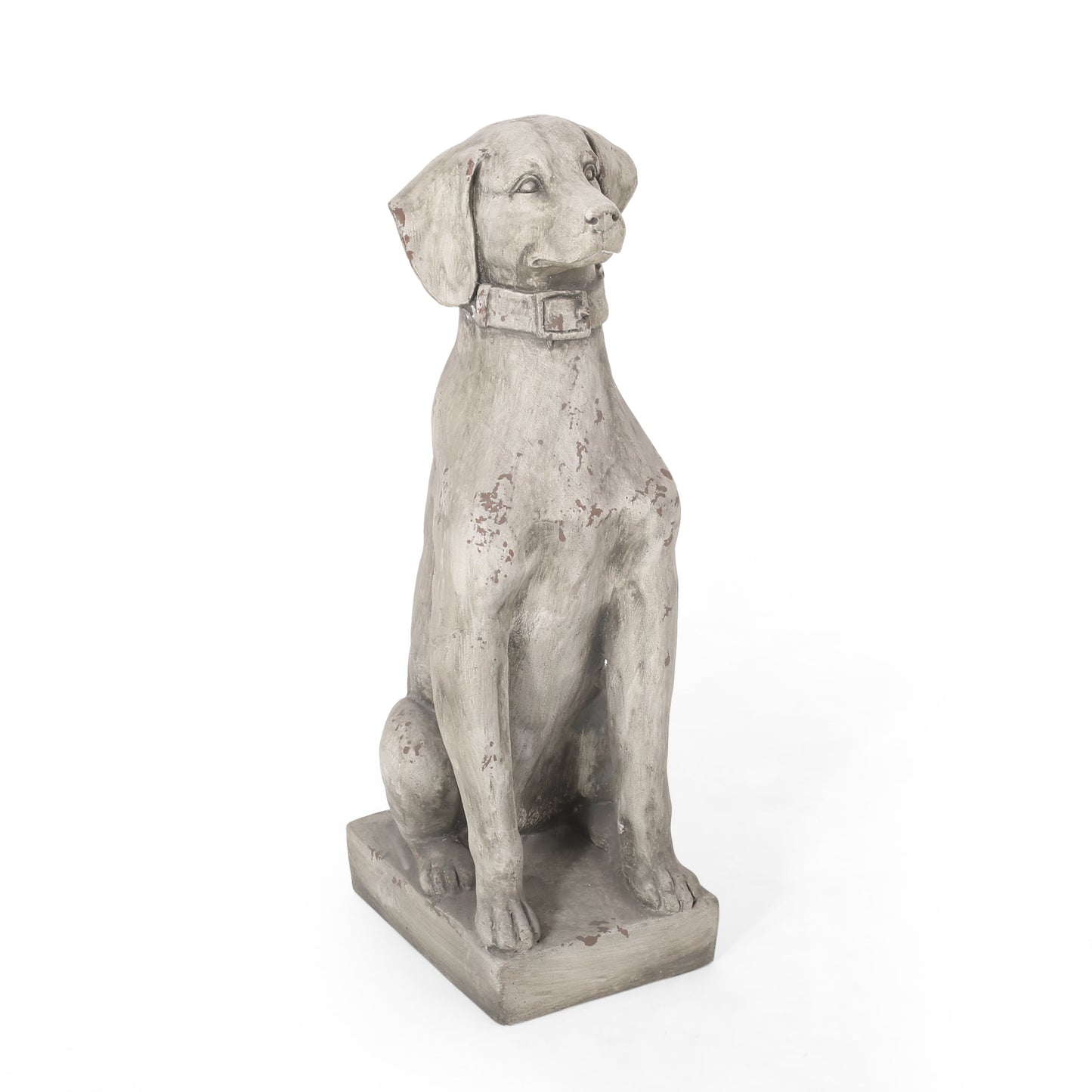 MGO Outdoor Dog Statue, Antique White