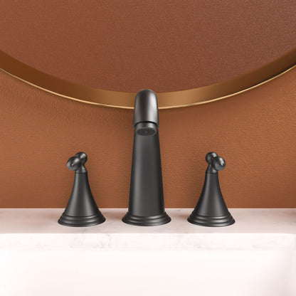 Elegant 2 Handle Widespread Bathroom Faucet With Pop Up Drain And Water Supply Lines