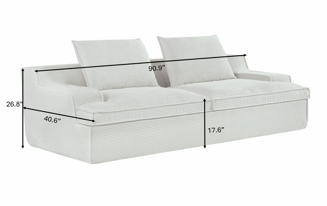 Nimbus - Oversized Full Foam 4 Seater Couch For Living Room Upholstered In Soft, Wide Armrests