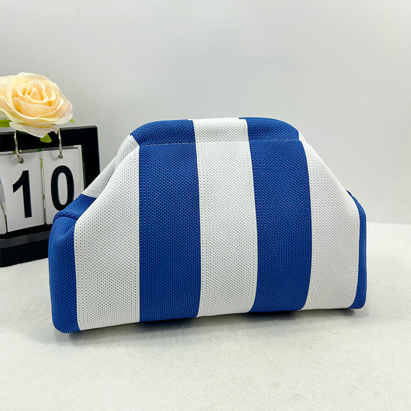 Womens Knitted Bag Striped Clutch