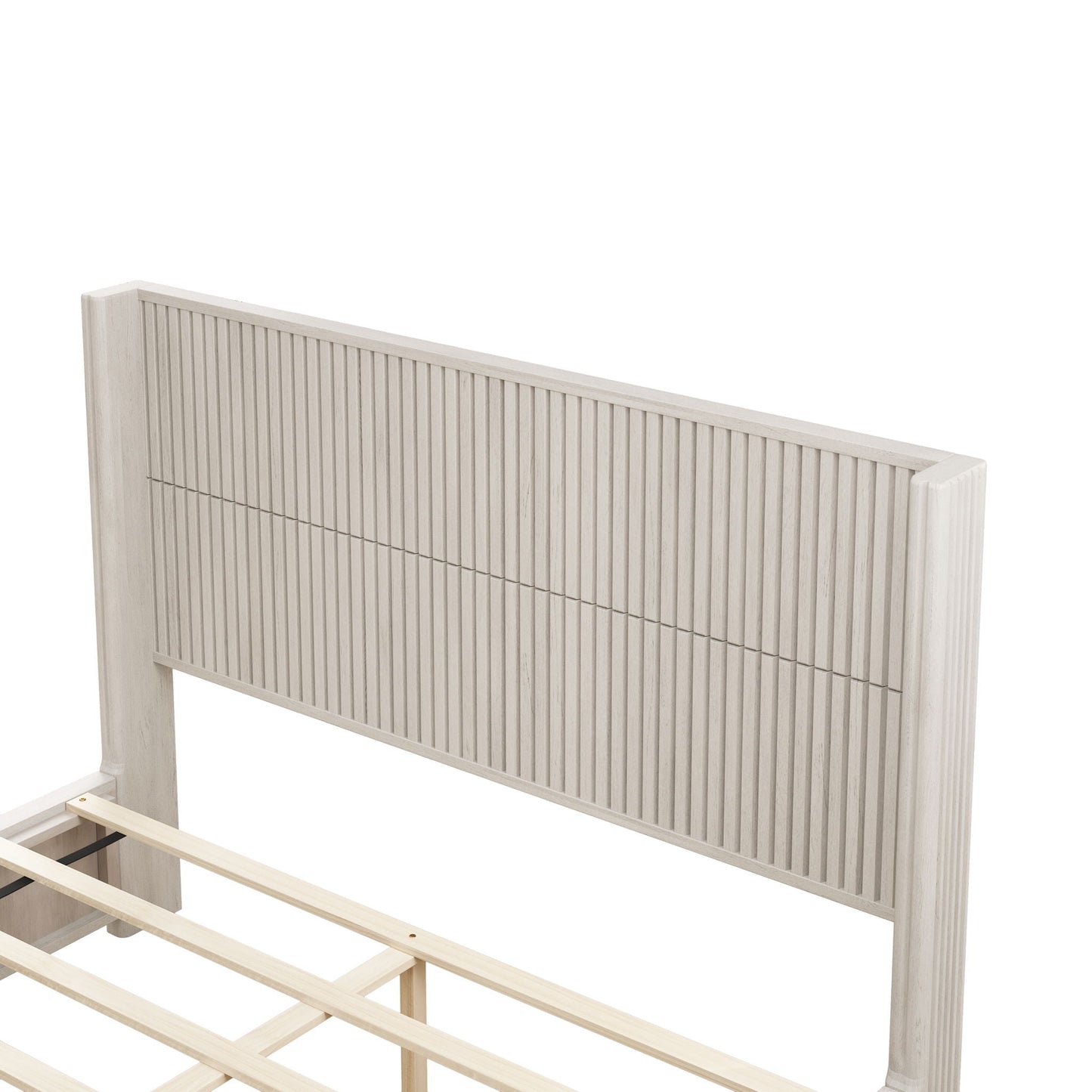 Platform Bed Frame With Headboard, Floor Standing Design