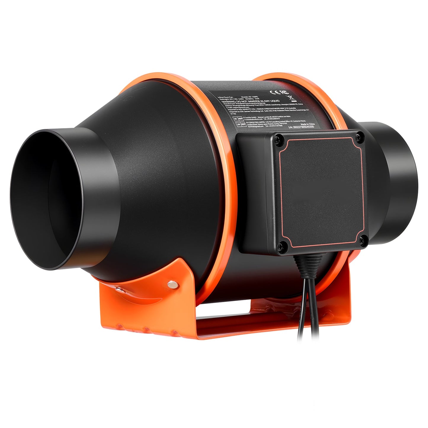 Inline Duct Fan with 10-Speed PWM Controller and App Control