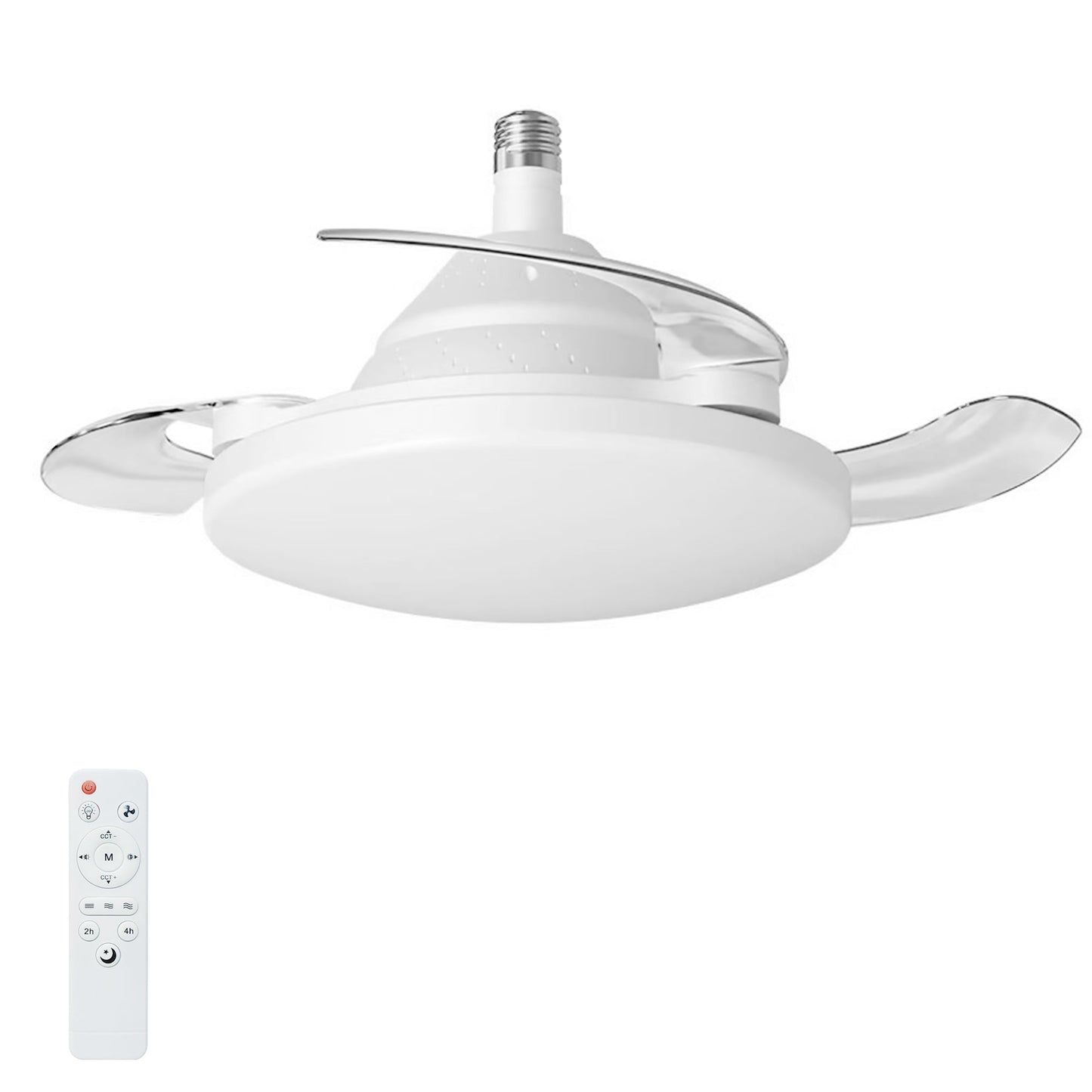 Bulb-Type Small Size Ceiling Fan With Retractable Blades