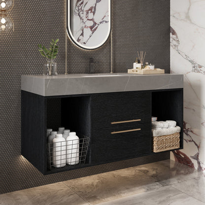 39.4 Inches Single Contemporary Floating Bathroom Vanity