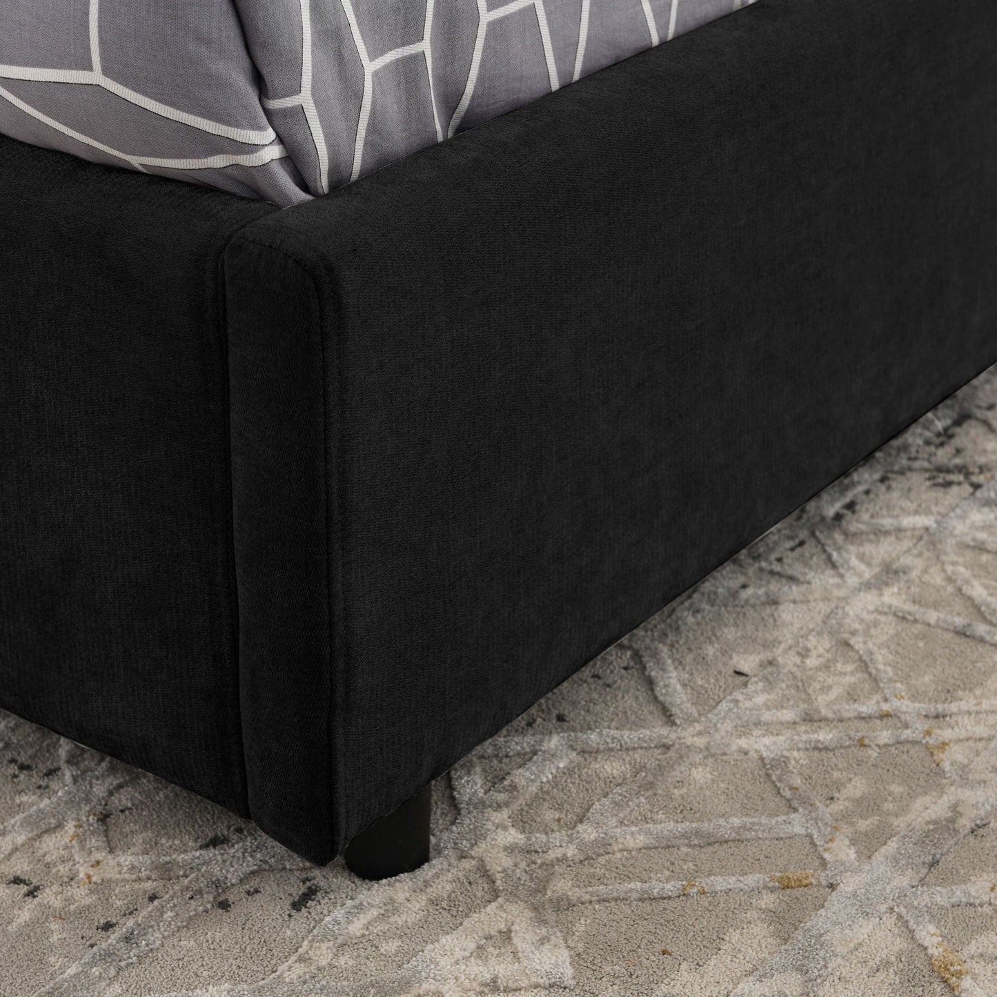 Storage Upholstered Hydraulic Platform Bed With Integrated Headboard