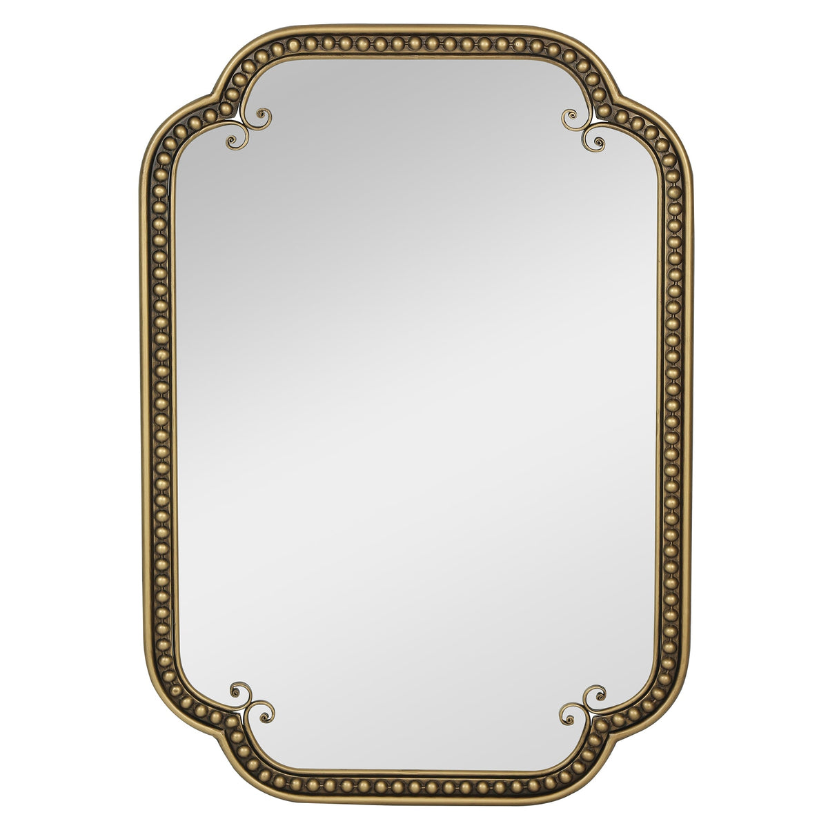 Gold Irregular Beaded Metal Framed Wall Mirror - Large