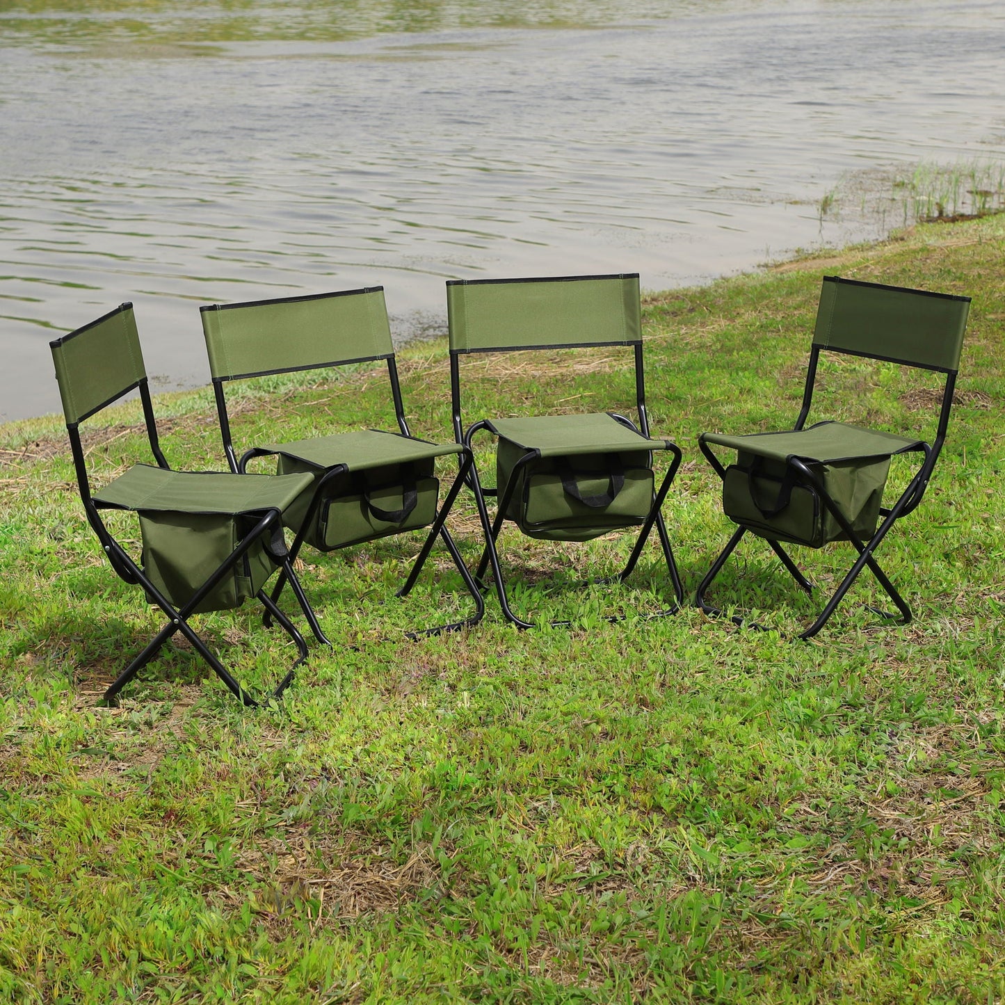 Folding Outdoor Chairs With Storage Bag, Portable Chair For Indoor, Outdoor Camping, Picnics And Fishing