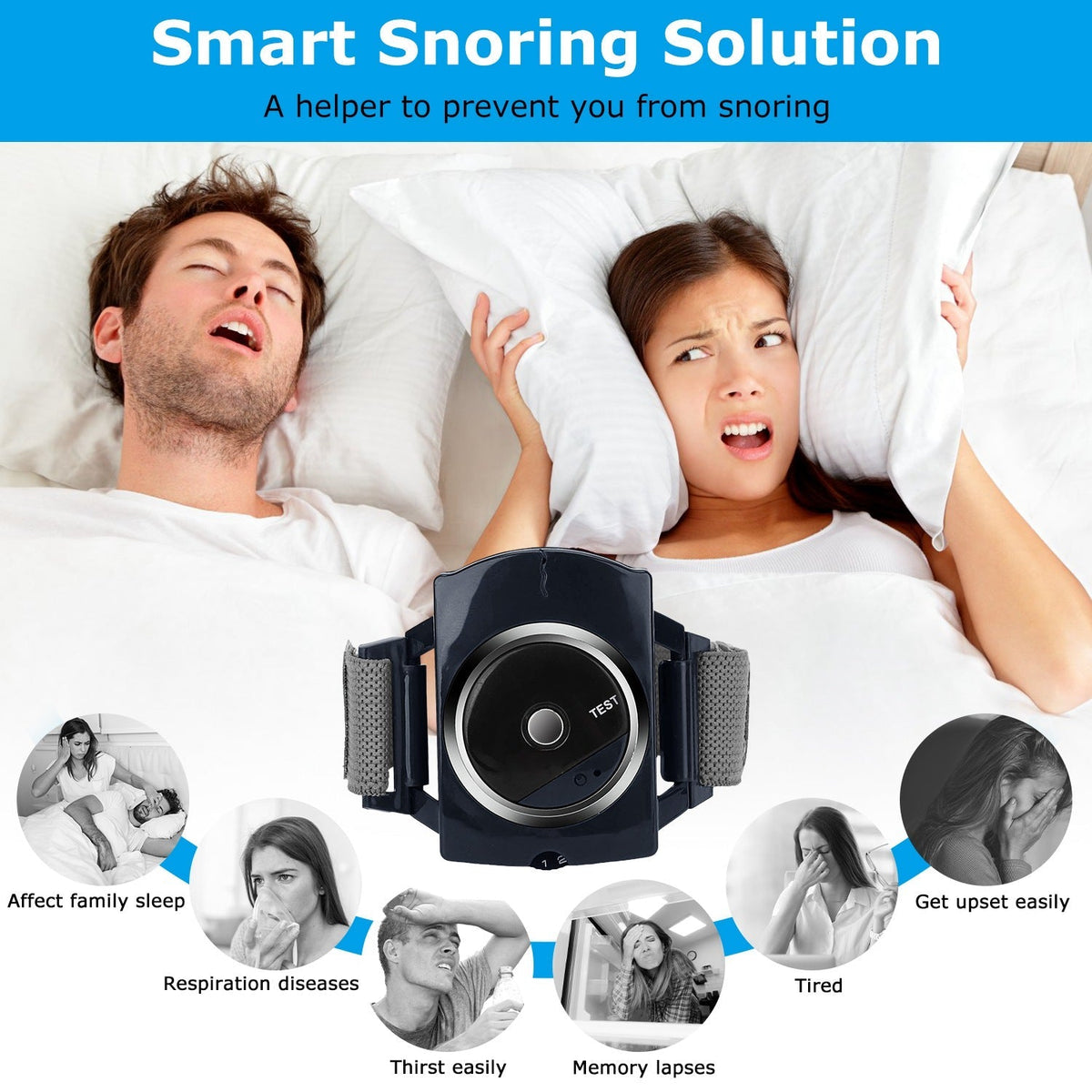 Anti-snore Wristband Infrared Intelligent Snore Reducing Device with Conductive Film
