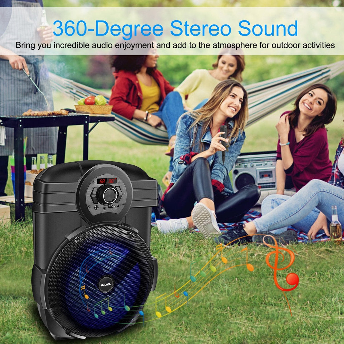 Portable Wireless Party Speaker with Disco Light