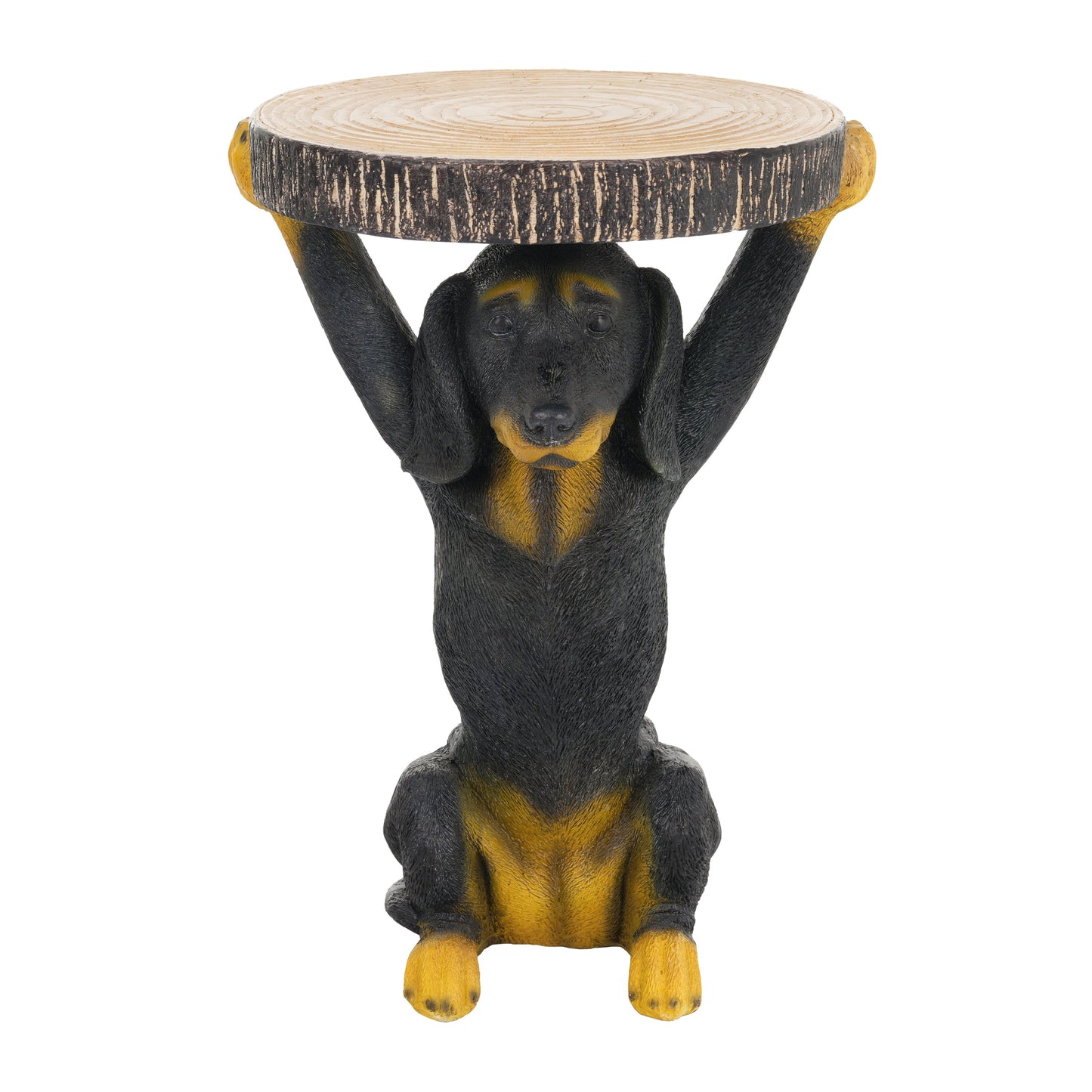 22.17'H Black Dog Side Table Pedestal End Table Stool