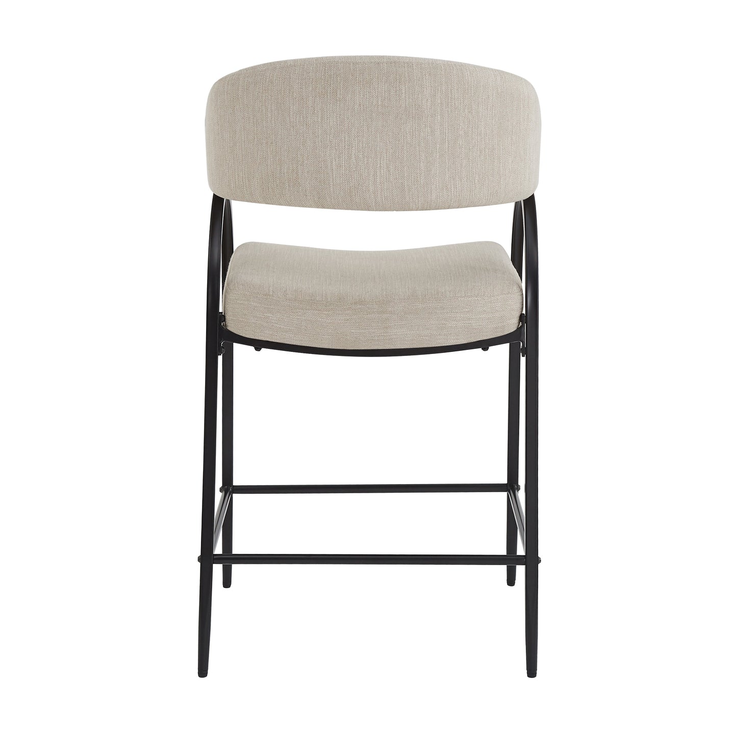 25'' Seat Height Modern Fabric Bar Stools with Back