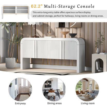 U_STYLE 62.2-Inch Wave-Pattern Console Table