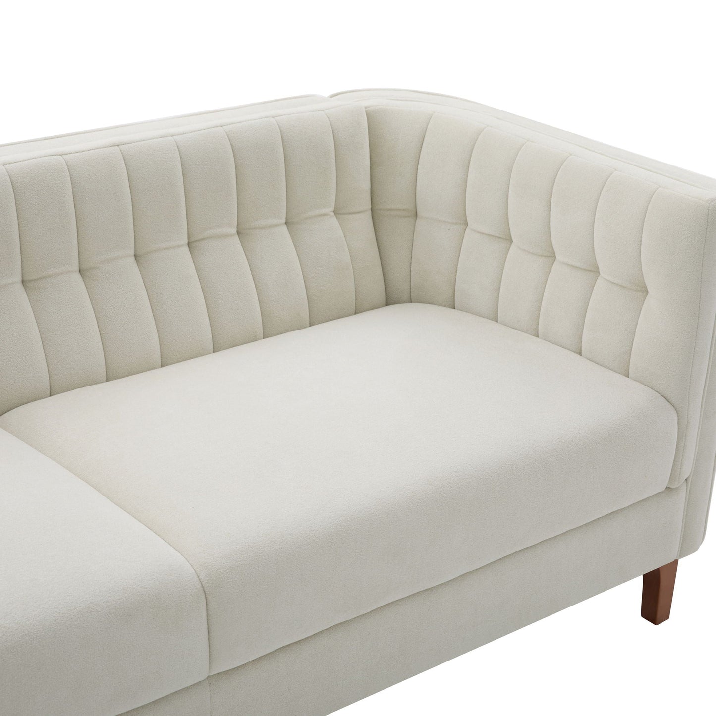 Modern 3 Seater Sofa Upholstered Couch with Curved Armrests