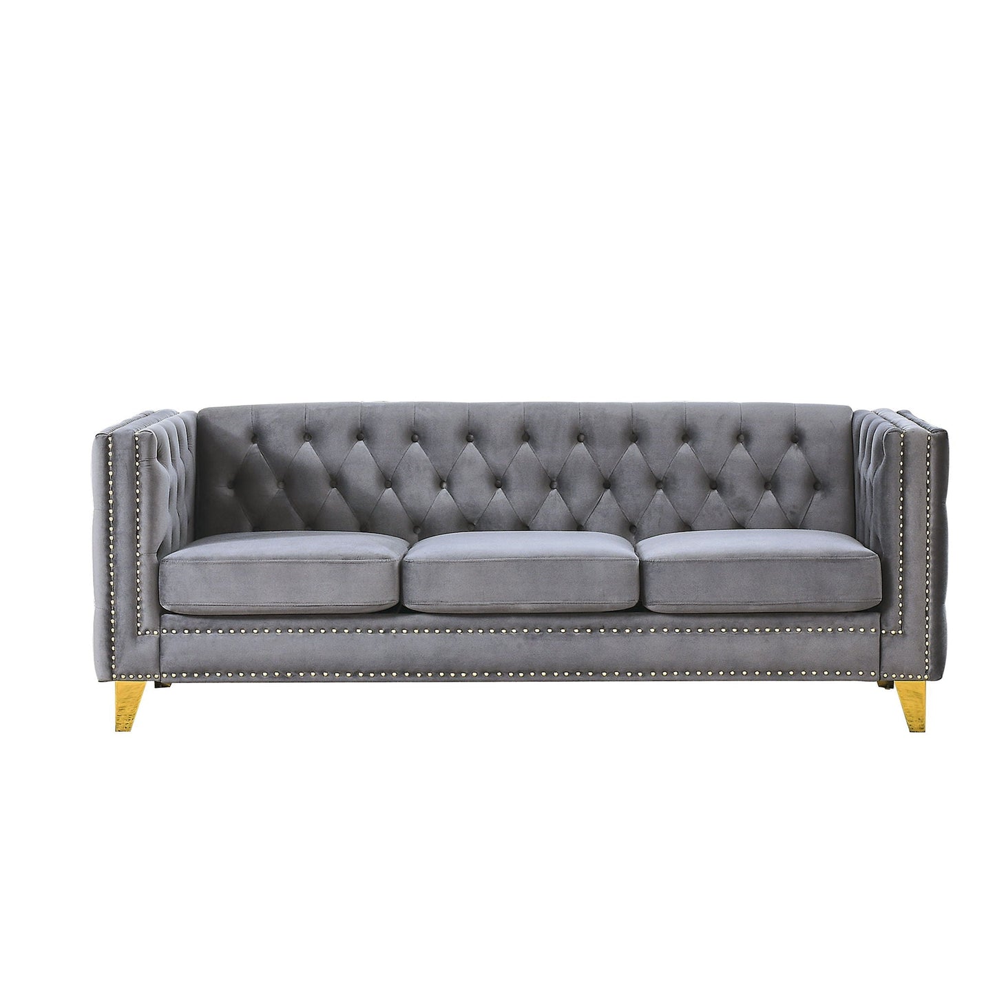 Upholstered Couch Sofa With Button Tufting For Living Room