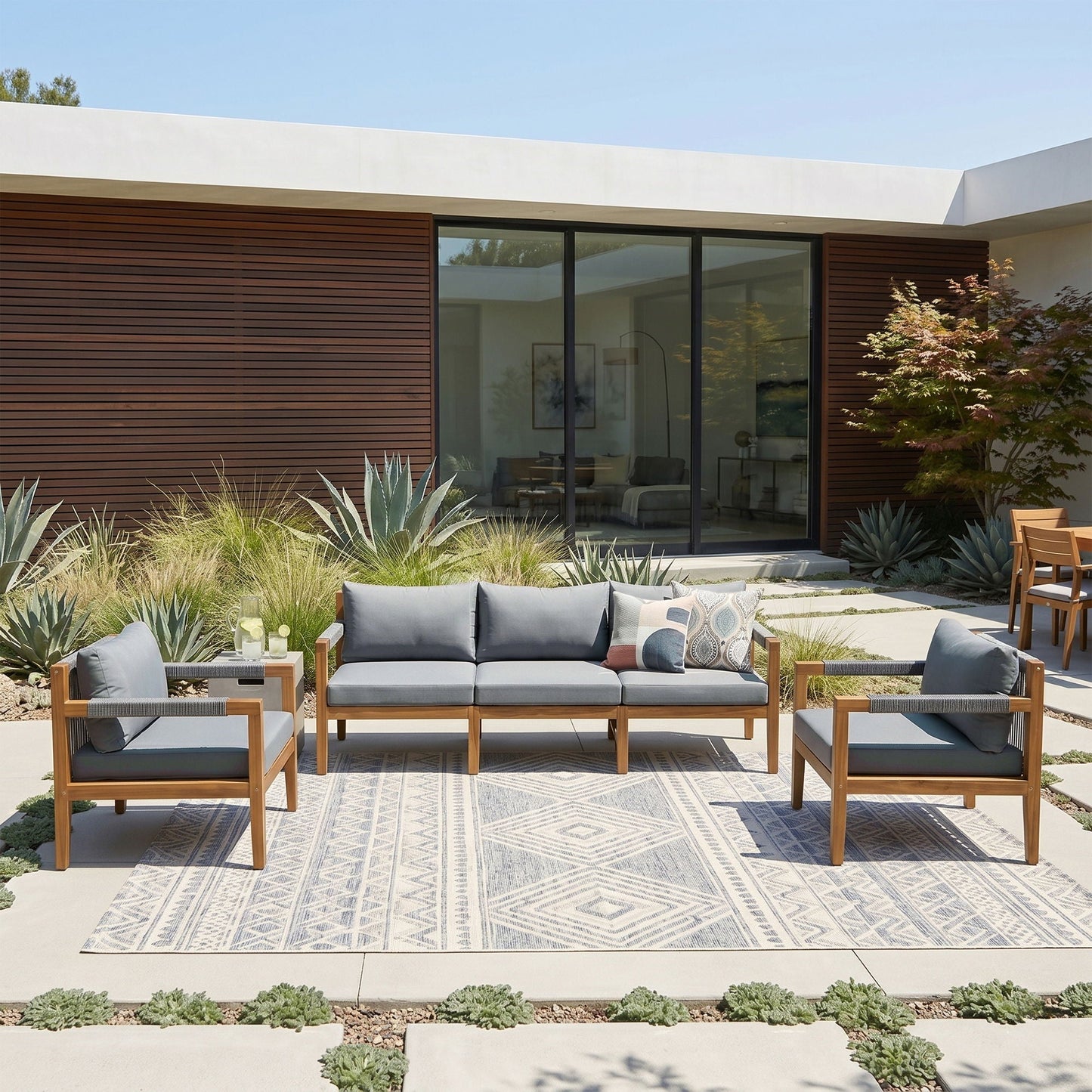 3 Piece Outdoor Sectional Sofa Set