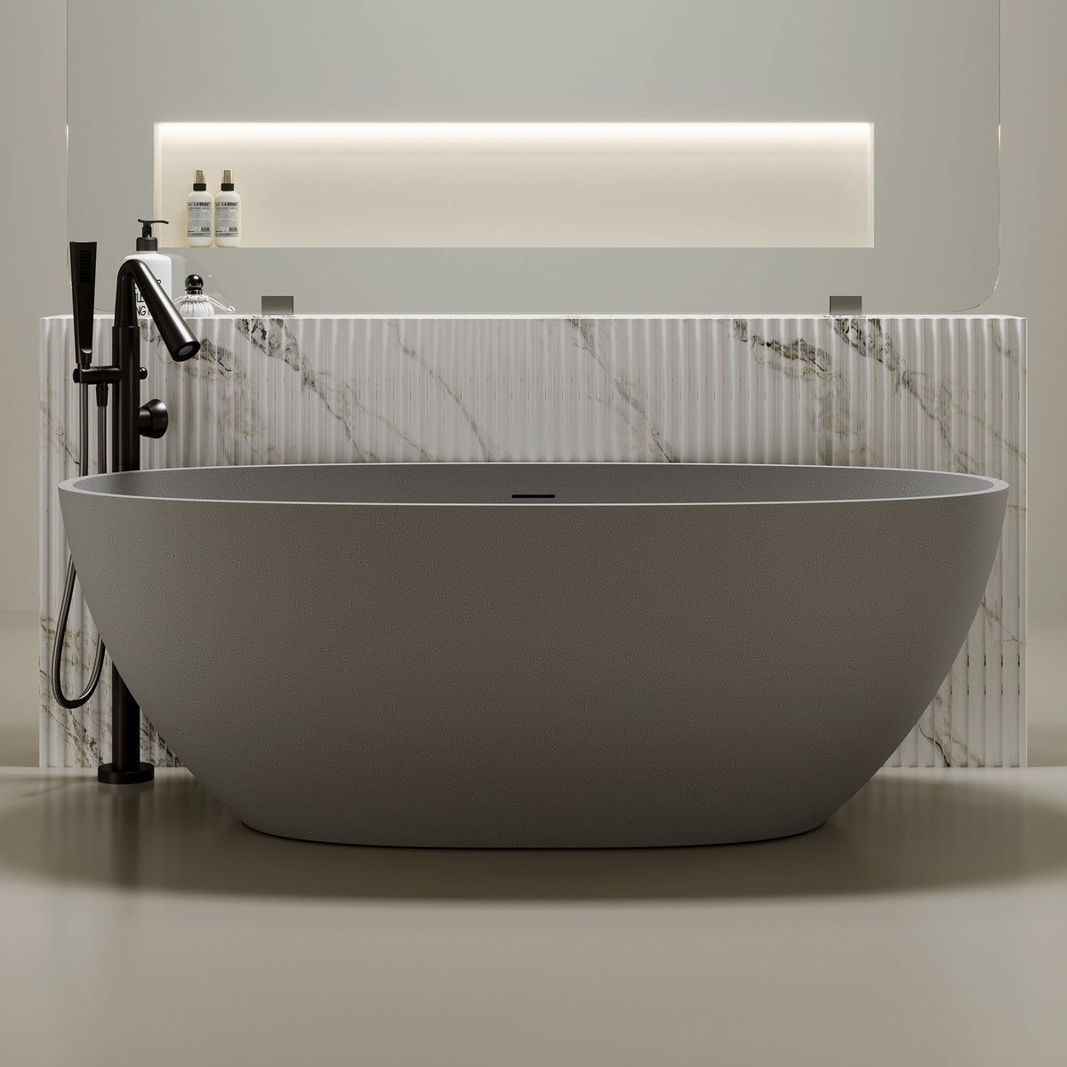 67" Freestanding Bathtub with Pop-up Drain