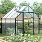 Double Door Polycarbonate house Raised Base And Anchor Aluminum Heavy Duty Walk In houses For Outdoor Backyard In All Season