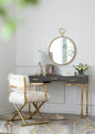 Circle Wall Mirror With Iron Frame, Accent Mirror For Living Room