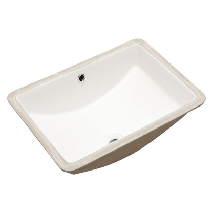 European Style Ceramic Rectangular Undermount Bathroom Sink With Overflow