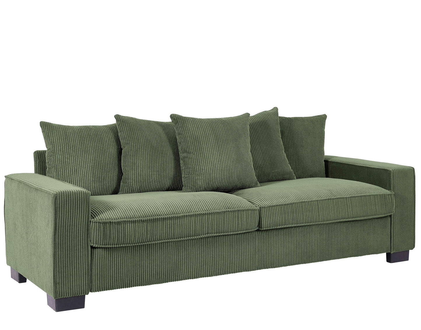 Luxe Sofa With 5 Matching Toss Pillows, Sleek Design, Spacious And Comfortable 3 Seater Couch