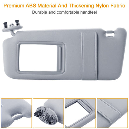 Auto Sun Visor Left Driver Side Car Sun Visor Fits 2007-2011 Toyota Camry without Sunroof Vanity Light