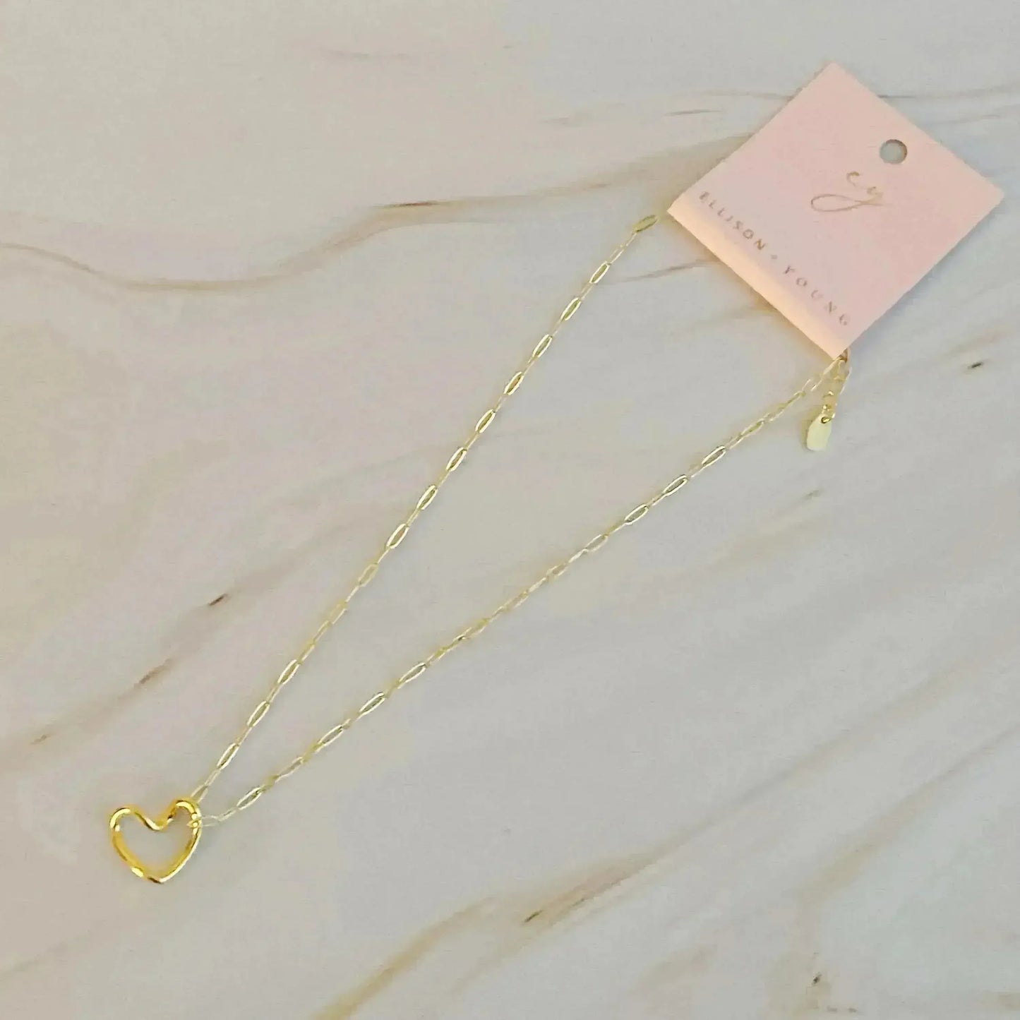 Heart And Chain Necklace - Dainty Gold Heart Pendant | Femstylo