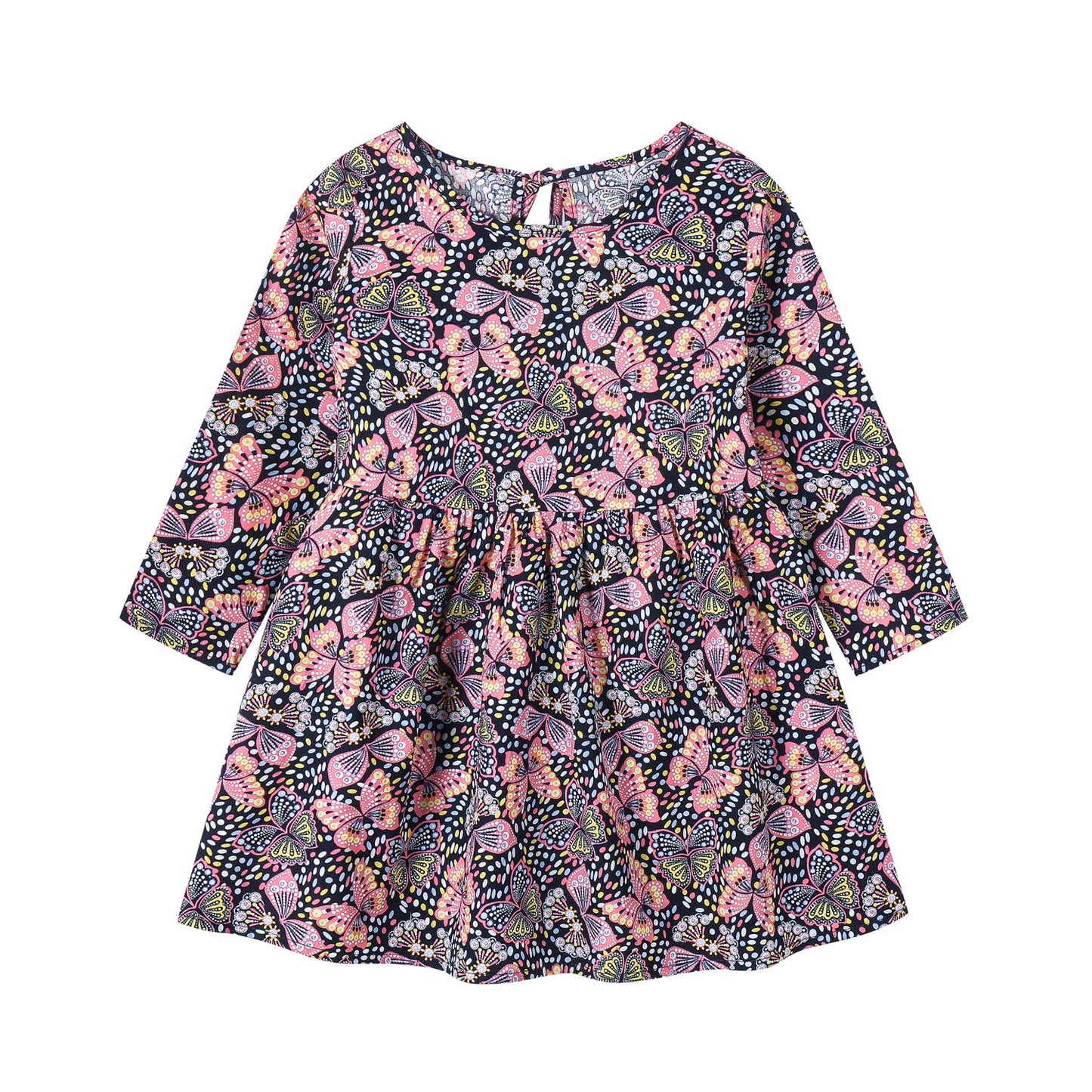 Children's Floral Cotton Long Sleeve Dress
