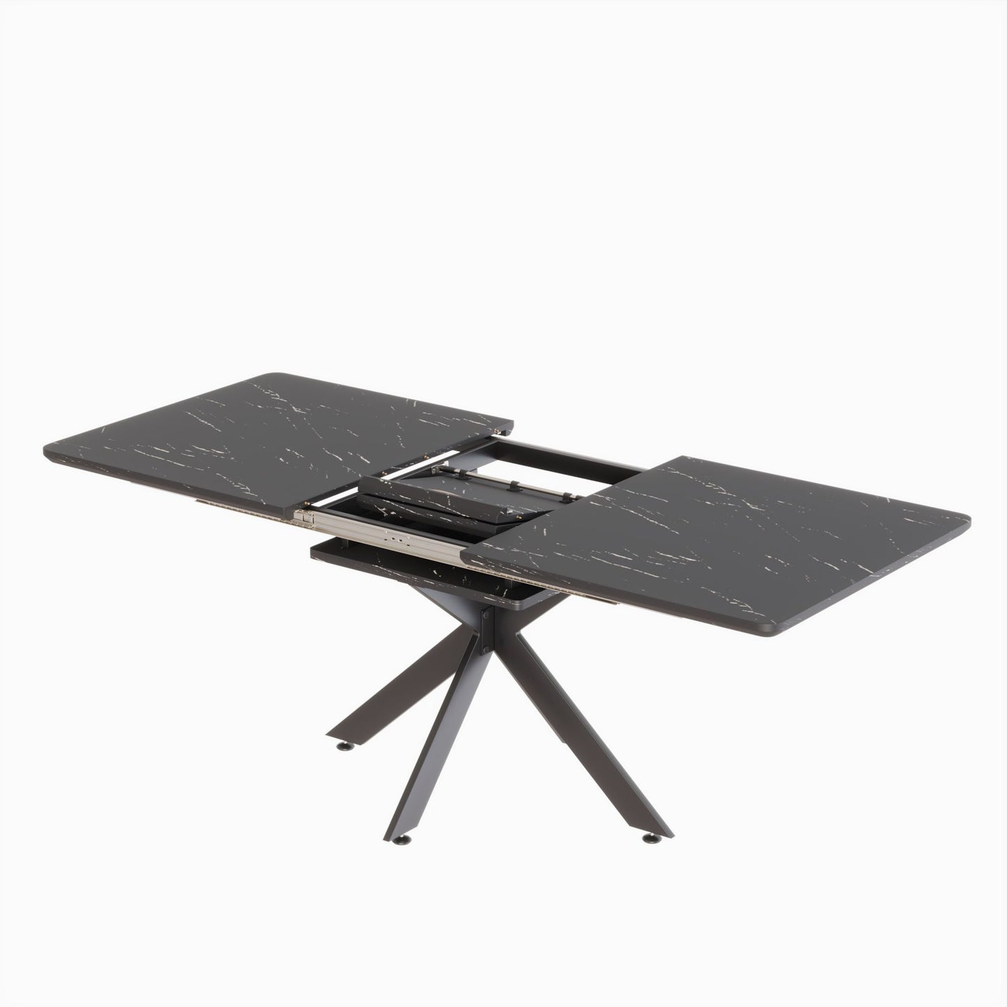 Modern Mid-Century Dining Table Set With Extendable Design
