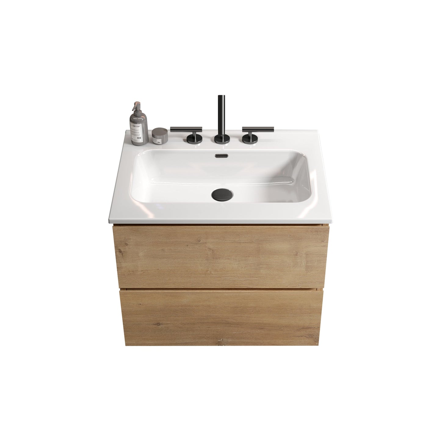 Wall Mount 24" Natural Oak Bathroom Vanity