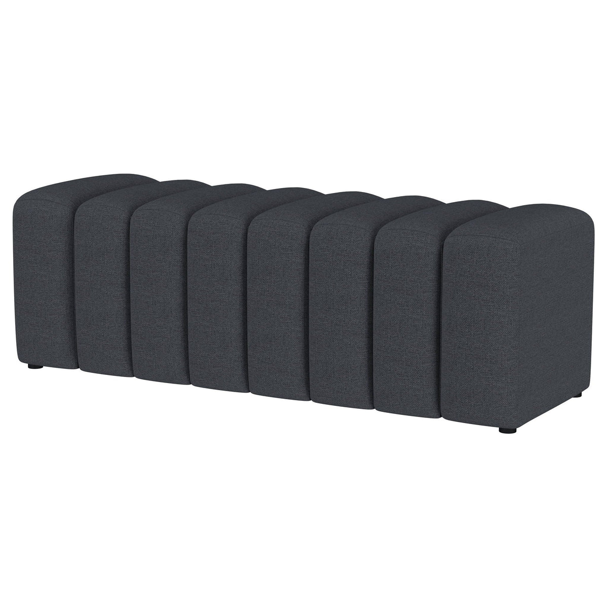 Summer Fabric Upholstered Tufted Accent Bench Charcoal