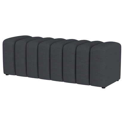 Summer Fabric Upholstered Tufted Accent Bench Charcoal
