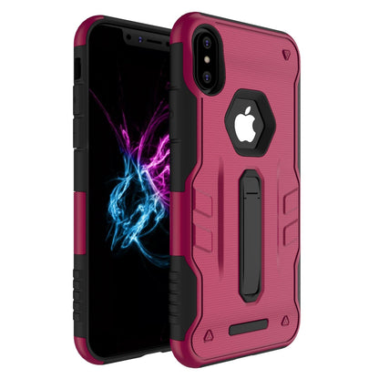 Rugged Phone Case for iPhone X Drop-protection Phone Case with Kickstand Heavy Duty Dual Layers Phone Protective Cover
