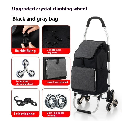Upgraded Portable Folding Supermarket Cart