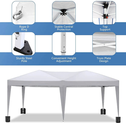 10'x20' EZ Pop Up Canopy Outdoor Portable Party Folding Tent with 6 Removable Sidewalls