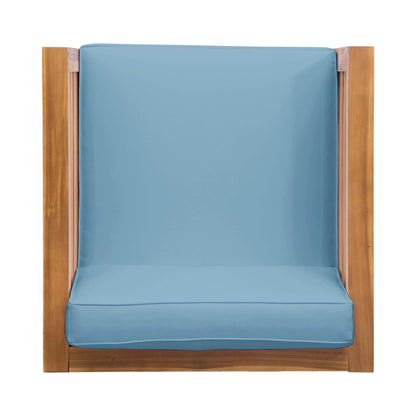 Outdoor Acacia Wood Patio Chair With Fabric Cushion