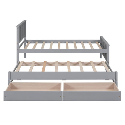 Platform Bed With Trundle And Drawers