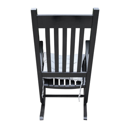 Classic Wooden Porch Rocker Chair Populus Wood Comfortable Design