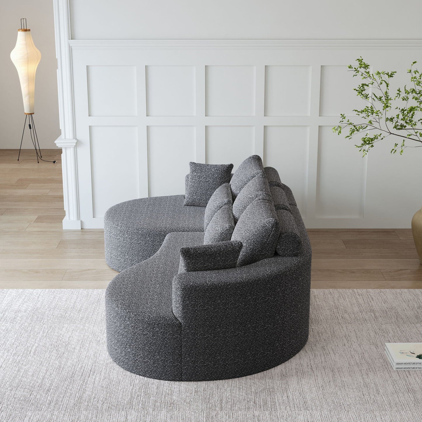 Curved Oversized Sectional Sofa With Extra Deep Seat