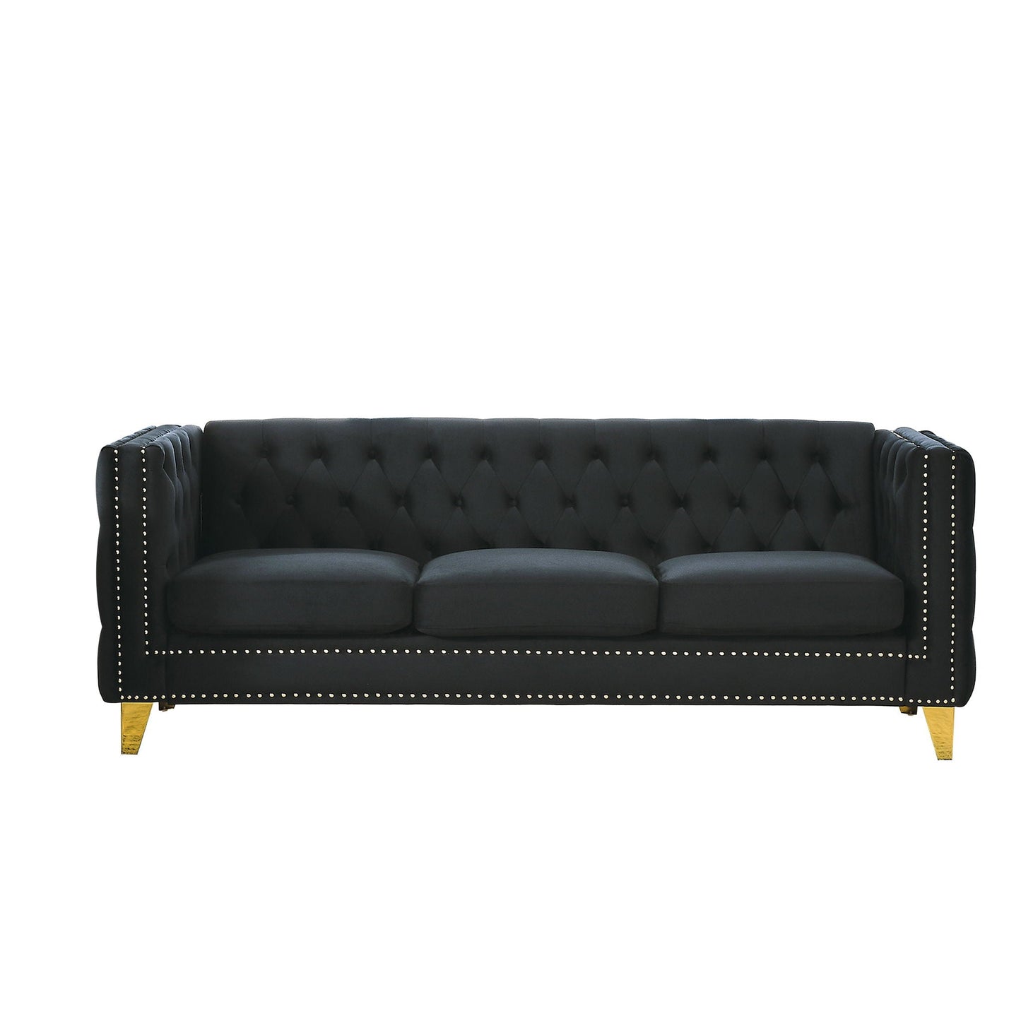 Modern Sofa With Button Tufting, Upholstered Couch For Living Room