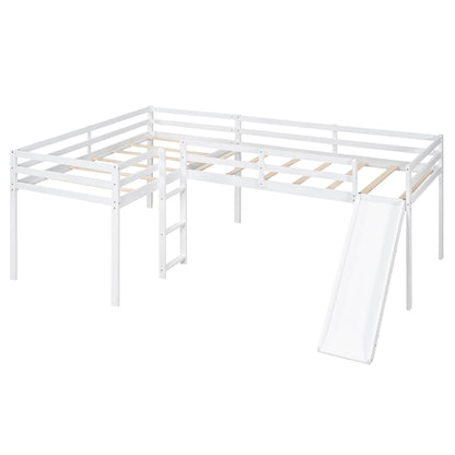L Shaped Loft Bed With Ladder And Slide