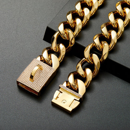 19mm Thick Medium-to-large Dog Collar Gold Color
