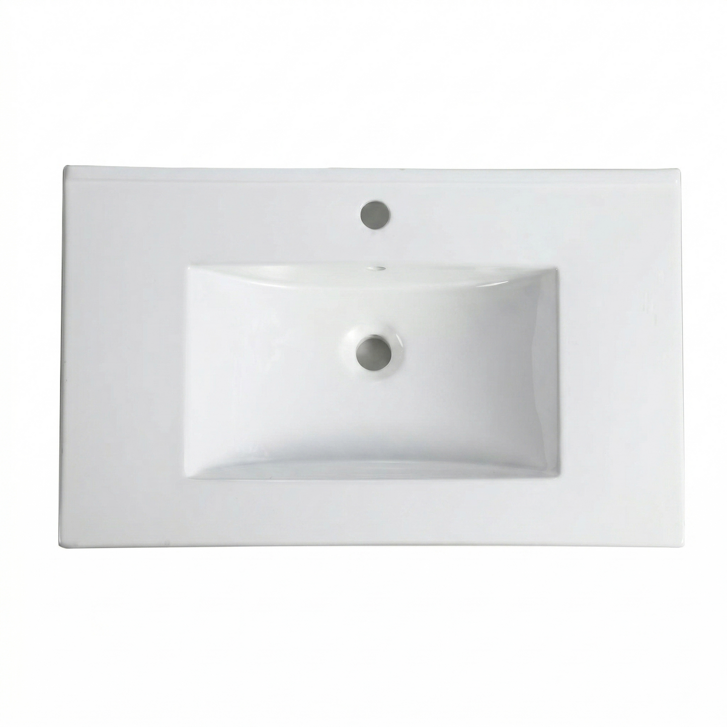 30Inch x 18.5Inch Ceramic Bathroom Vanity Sink Top with Single Hole