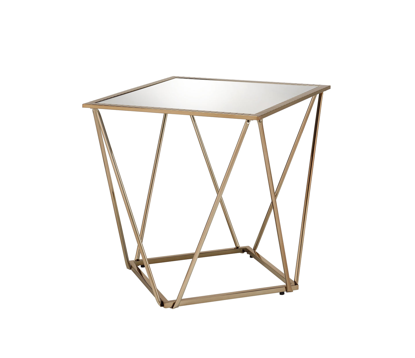 Fogya Mirrored & Champagne Table