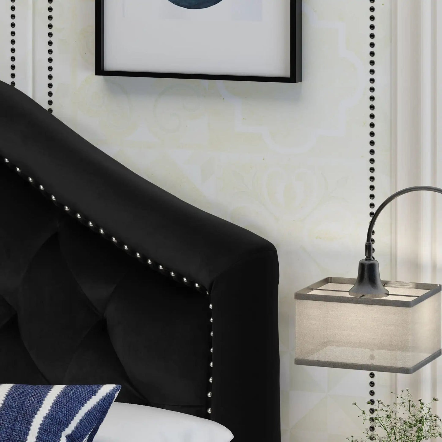 Kaarina Contemporary Tufted Fabric Headboard