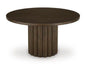 Radkin - Round Dining Room Table - Burnished Brown