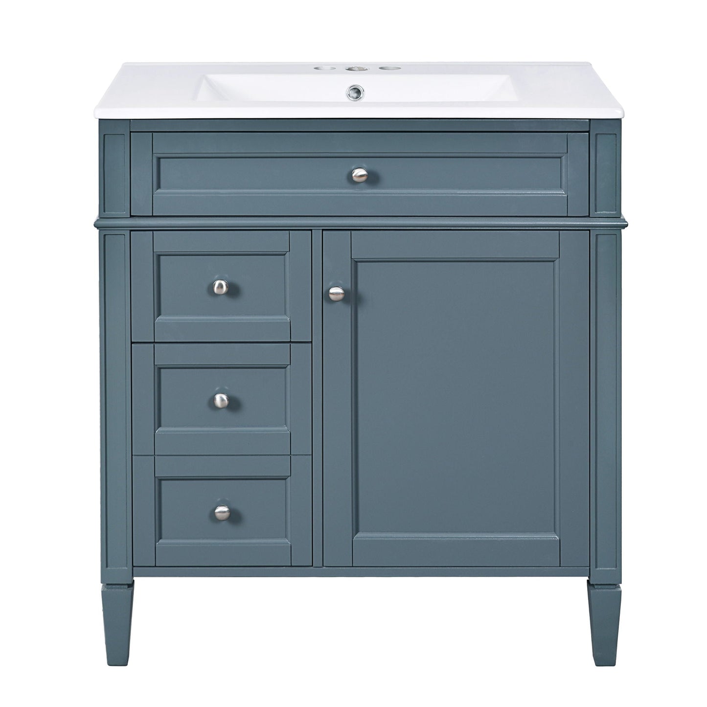 Bathroom Vanity With Top Sink, Storage Cabinet - Blue