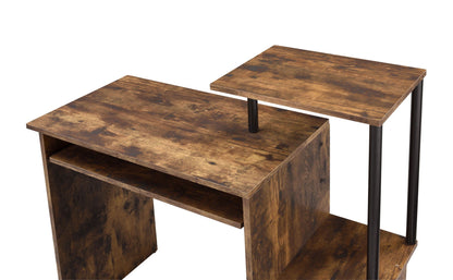 Lyphre Computer Desk - Weathered Oak / Black