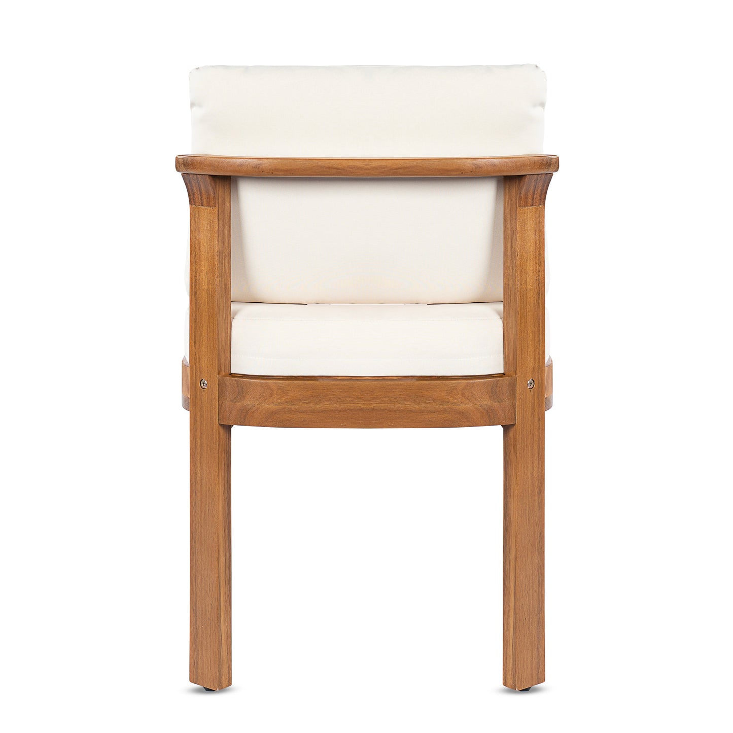 Acacia Wood Outdoor Dining Chair (Set of 2), Teak Finish Wood +