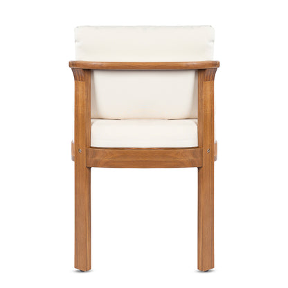 Acacia Wood Outdoor Dining Chair (Set of 2), Teak Finish Wood +