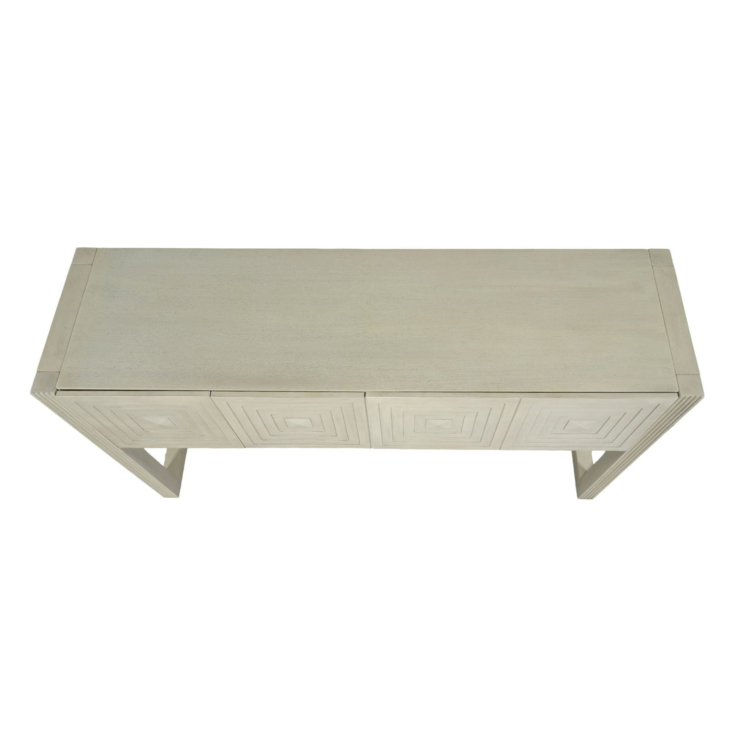 Geometric Carved Console Table With 3 Soft Close Drawers